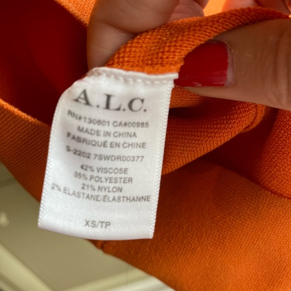 NWT A.L.C Pierce Dress Orange Bodycon XS | Revolve Intermix - Picture 4 of 8